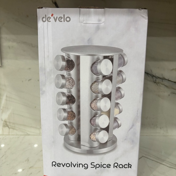 Spice Rack Organizer with 20 Spice Jars Stainless Steel Countertop Rotating NWB - Picture 7 of 7